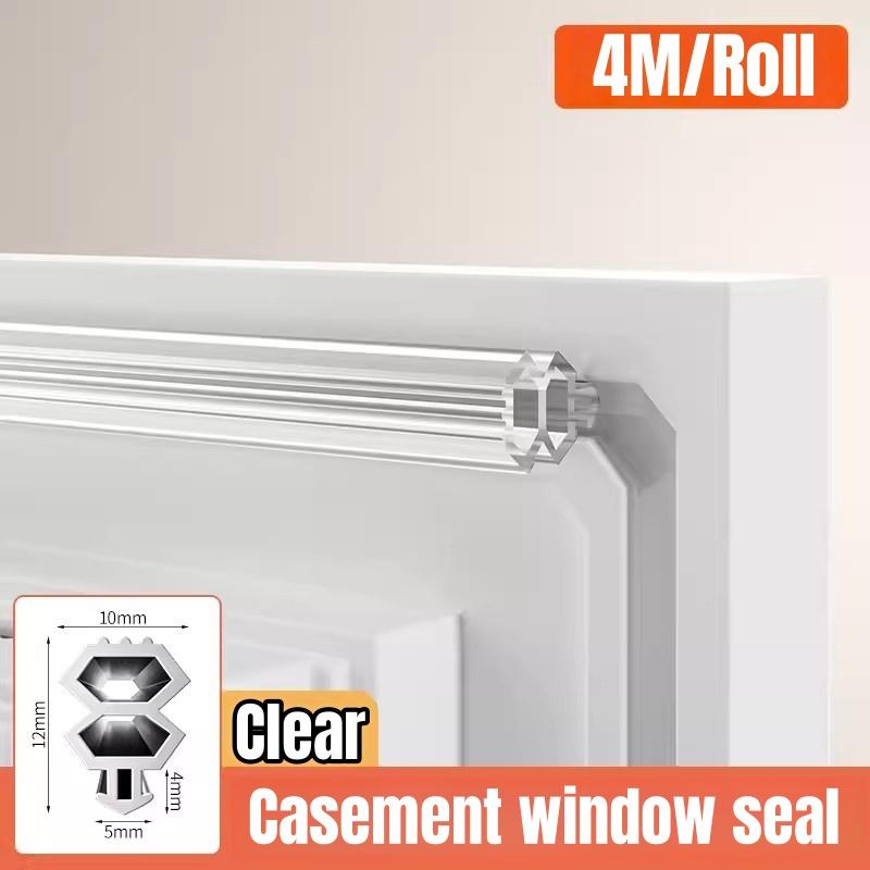 New TPE Casement Window Sealing Strip Plastic Steel Window Seal Card Slot Weatherstrip Door Weather Stripping Draft Stopper 4m прозрачный