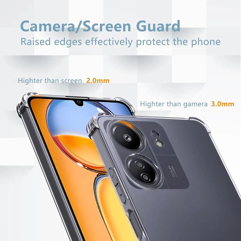 Légzsák ütésálló TPU tok Xiaomi Redmi 13C 12C 12 5G 11A 10 10C 10A 9C 9A 9 Átlátszó védő Ultra vékony átlátszó teljes védőburkolathoz