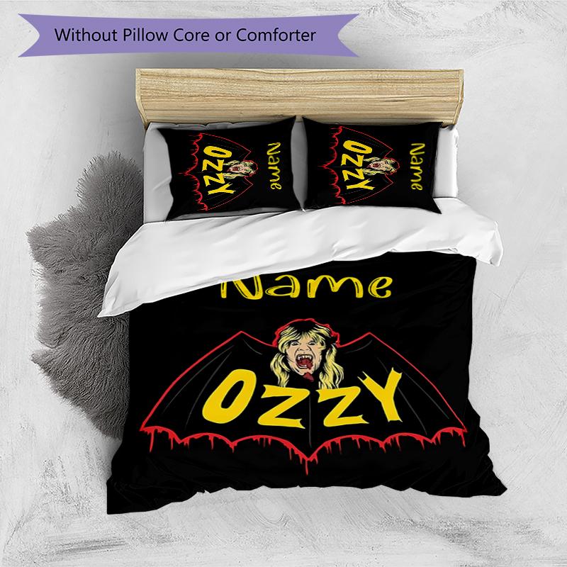 3pcs Custom Name Rock Ozzy Osbourne Bedding Set Duvet Cover Closure Includes 1 Duvet Cover & 2 Pillowcases for All Seasons Bedroom Decor