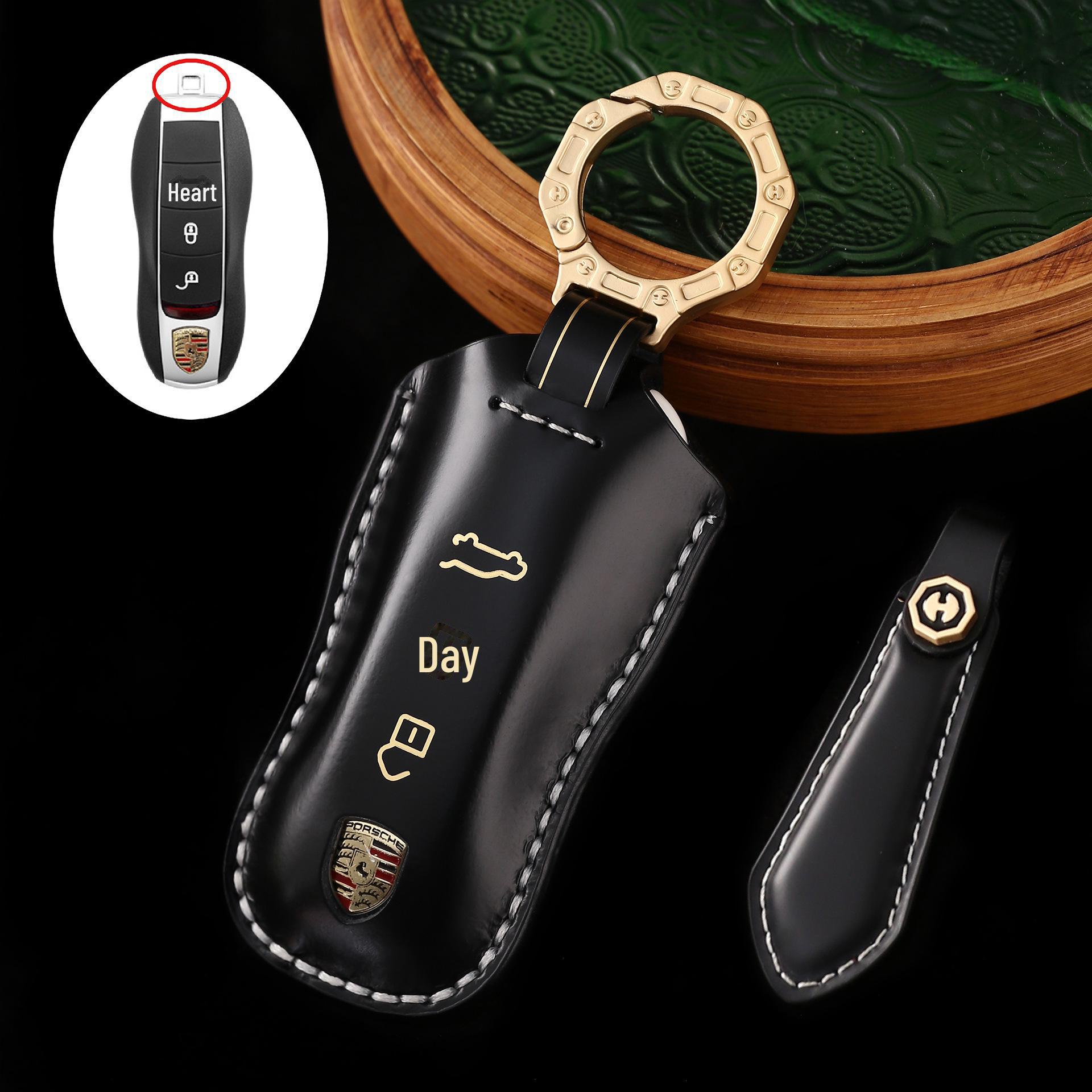 

Новий чохол із натуральної шкіри з пряжкою у подарунковій коробці для Porsche Panamera, Cayenne, 911 та 718