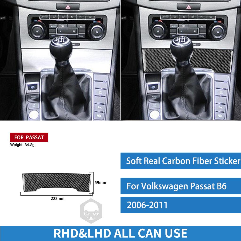 For VW Volkswagen Passat B6 2006-2011 Dashbaord Power Outlet Panel Cover Real Carbon Fiber Sticker Car Interior Accessories