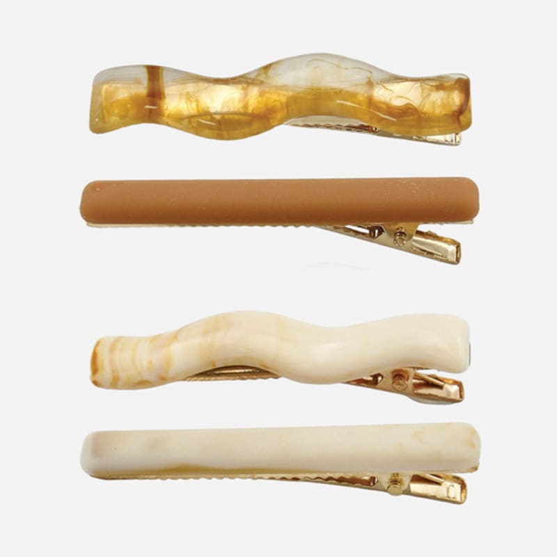 

J.Lauren Marble Wave Formica Hair Pin 2pcs Set H01375 Marble Camel