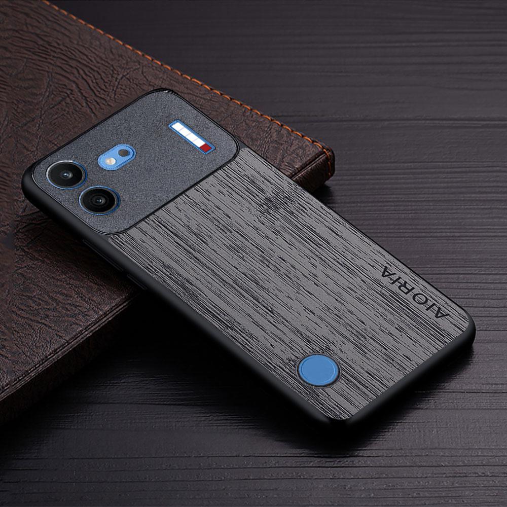 Case for Nothing Phone 4b Straight Wood Grain PU Leather Phone Cover for Nothing Phone 4b Case