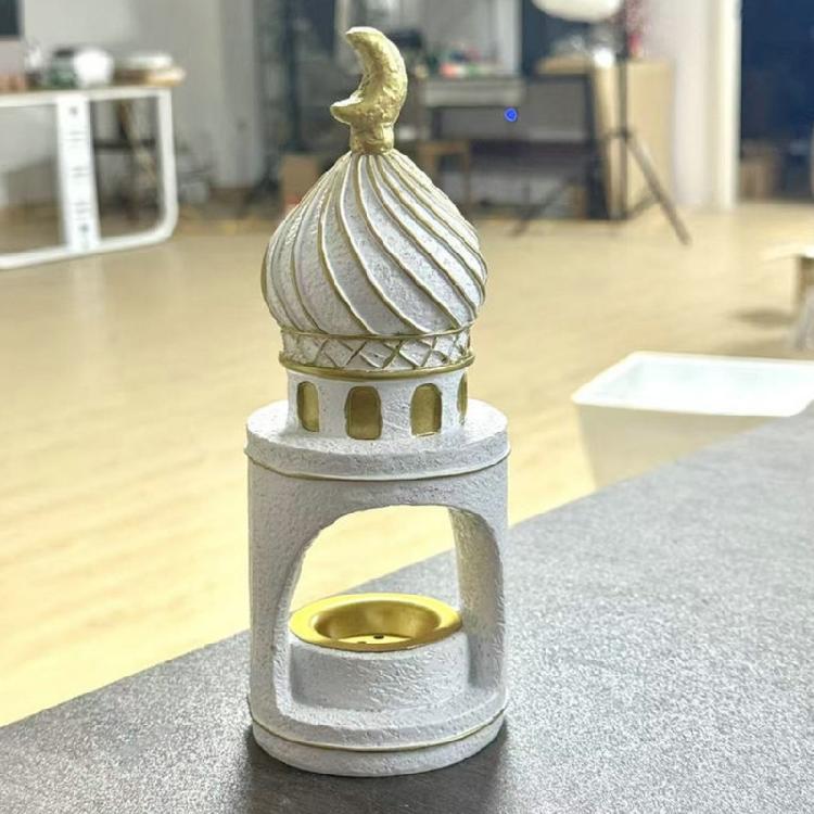 Traditionelle Harz Moschee Turm Dekoration aus dem Nahen Osten Duftendes Weihrauch Harz Räucherstäbchen Halter Für Feiertagsdekorationen