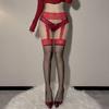 Sexy Nylon Seamed Ultra-Thin Lace Garter One-Piece Stockings Transparent Temptation Open Crotch Free-Removing Pantyhose