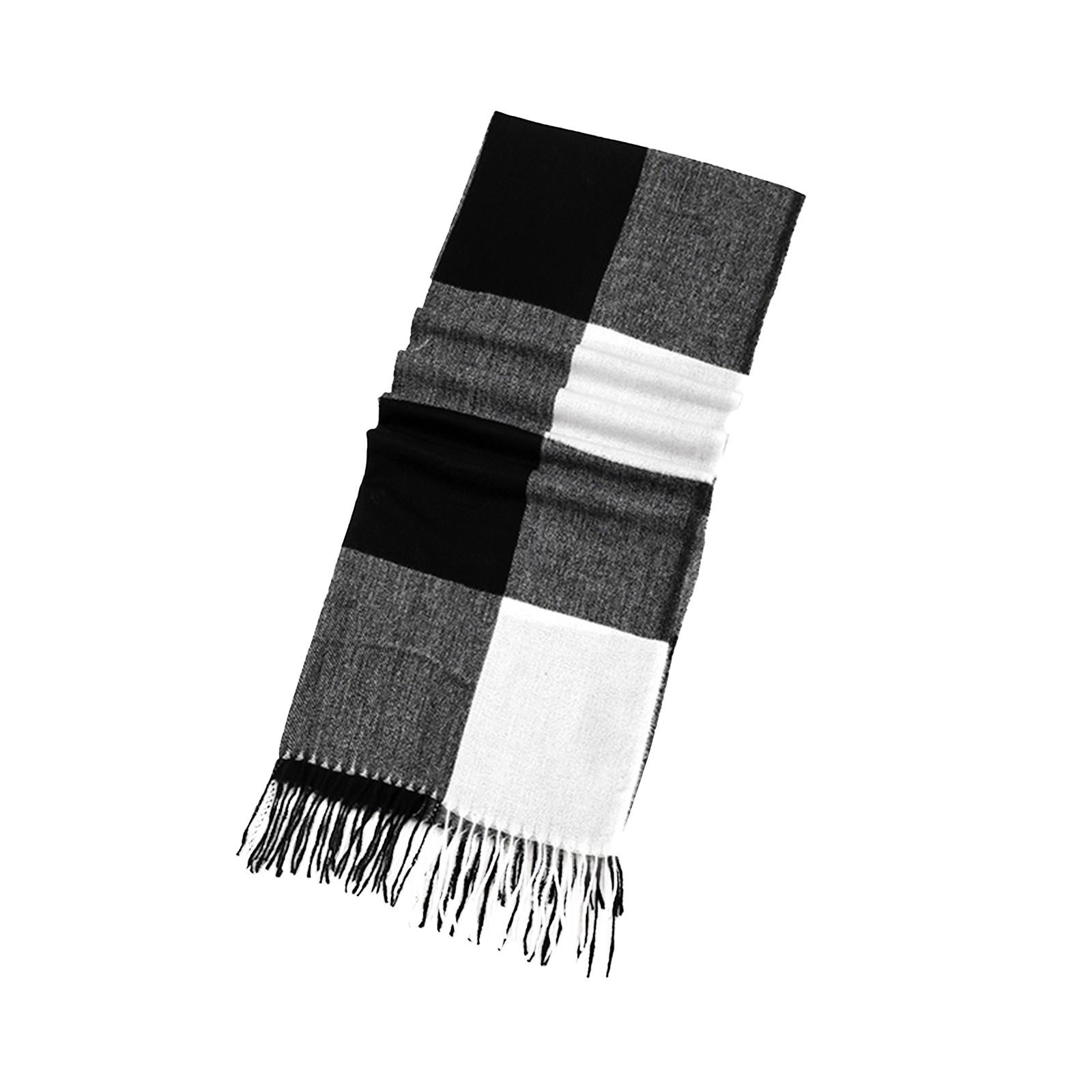 

Зимний модный новый толстый шарф унисекс, повседневная шаль, теплый длинный шарф, шарф с кисточками белый