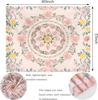 Pink Boho Mandala Floral Tapestry Wall Hanging for Bedroom, Bohemian Flower Aesthetic Cute Room Decor for Girls, Indian Style