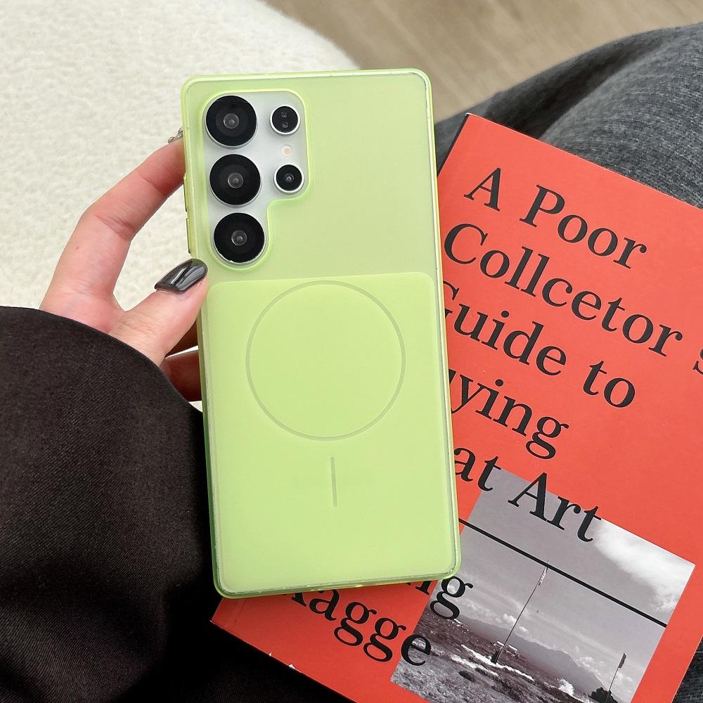 

For Samsung Galaxy S26 S25 S24 S23 Ultra S26Plus Phone Case Candy Color Matte Translucent Magnetic Charging Protection Cover For Sumsung S23Ultra