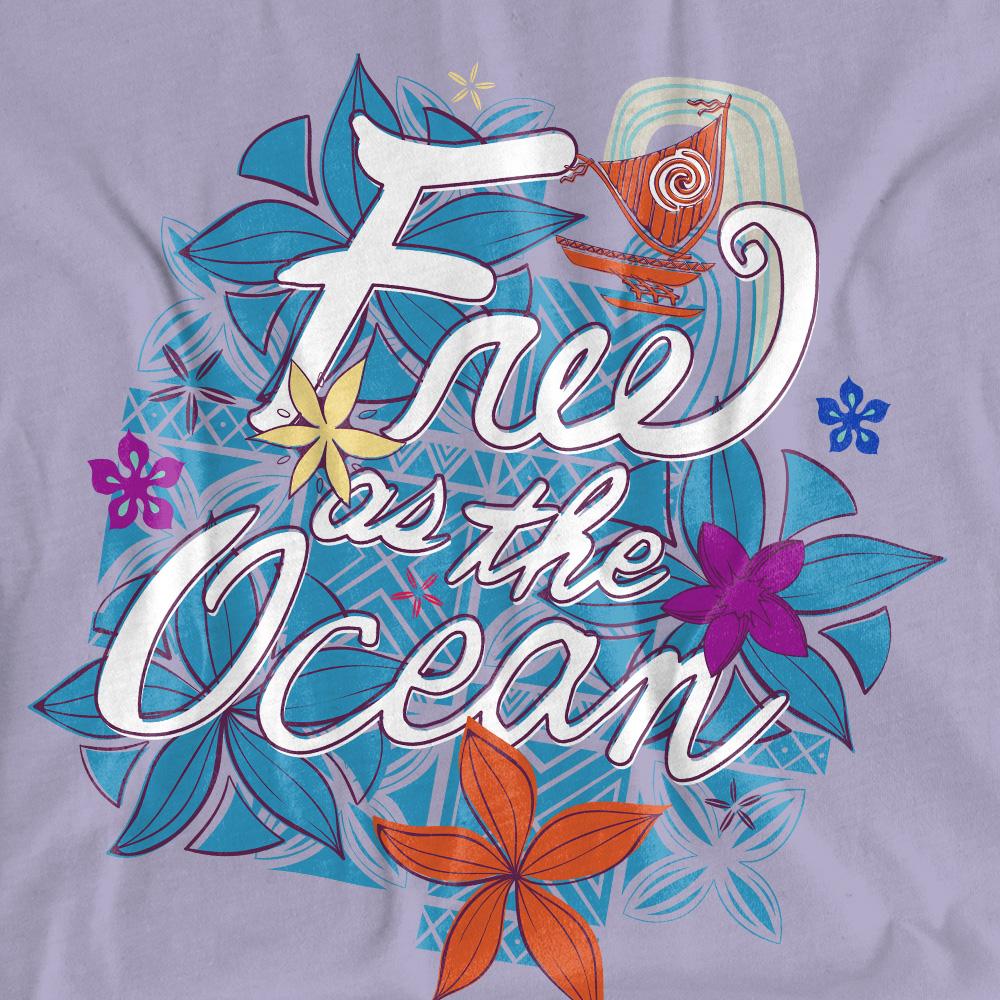 Moana Womens/Ladies Free As The Ocean T-Shirt