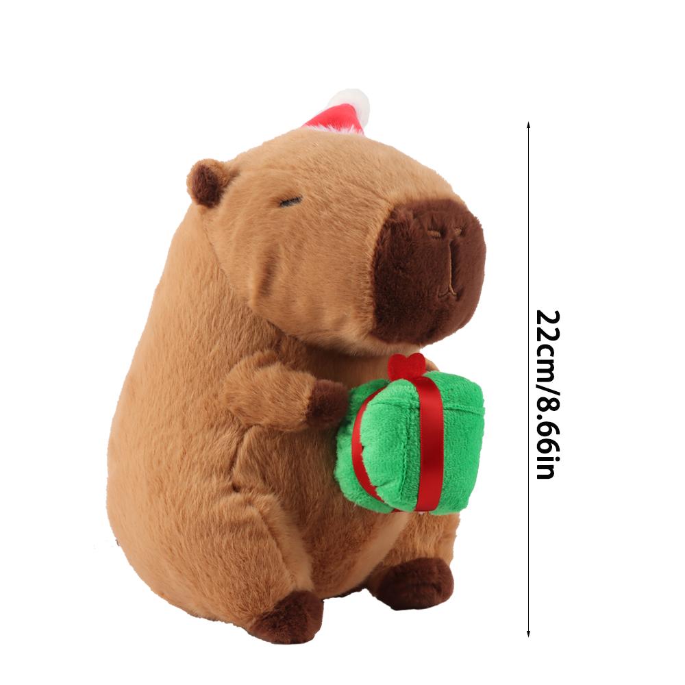 

Non-Toxic Kapibala Capybara Plush Toy Christmas Capibala Holding Gift Cute Exquisite Animal Stuffed Toy Christmas Tree House Xmas Decor 22cm