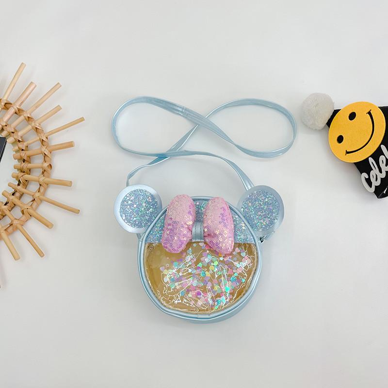 Adorable Fashionable Kids Crossbody Mini Sequin Coin Purse With Bow Design