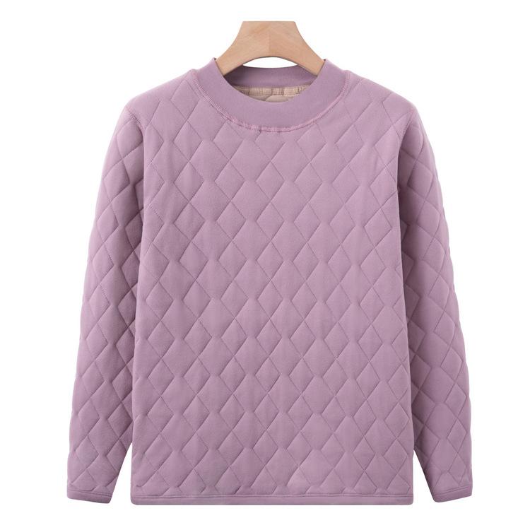 

Grandma s Winter Warm Top Thick Sweatshirt Middle-aged and Elderly Women s Clothing Autumn and Winter Inner Wear Middle-aged Women s Winter Base Shirt 2XL