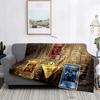 Anime Yu Gi Oh Card Yugioh Throw Blanket Blue Eyes White Dragon Anime Cartoon Soft Plush Blanket Bedroom Bedspread Home Decor