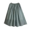2024 Women's Summer Hanfu Mid-Length Skirt - Retro Cotton/Linen, Hip-Covering, High-End Solid Color Design