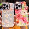 Fashion Flowers Transparent Phone Case For Iphone 11 12 13 14 Pro Max Plus Shockproof Bumper Back Cover