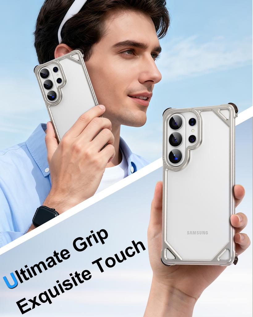 Eary Frame Phone Case for Samsung Galaxy S26 Ultra Metal Shell Shockproof Drop-Protection Original Feel for S26Ultra Phone Cover