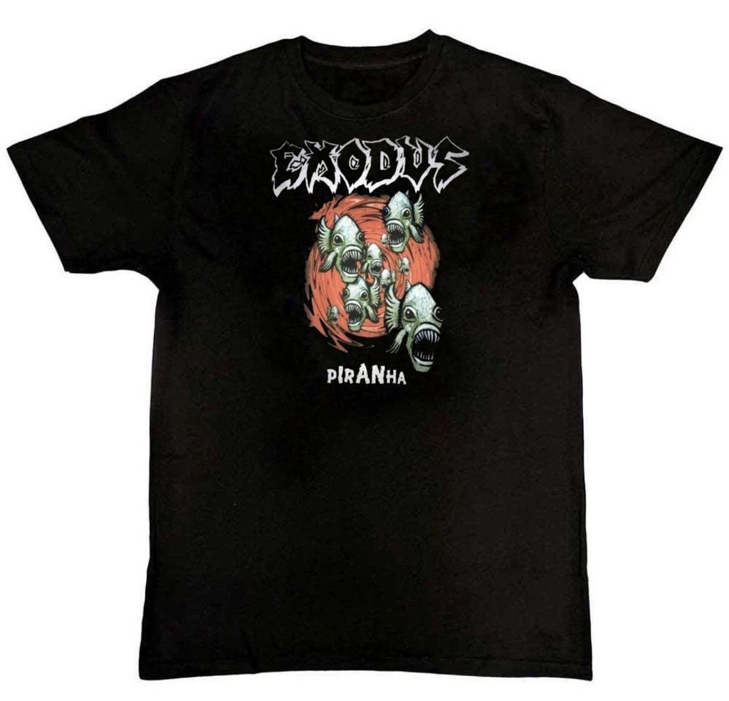 Exodus Band Piranha Graphic Print Mens T-Shirt