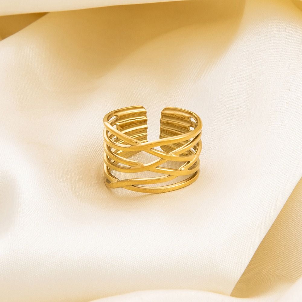 Adjustable Irregular Ring Open Women's Ring Creative Multi Layered Ring Gift