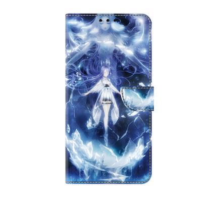 Portafoglio in Pelle PU con Motivo Ragazza Magica del Ghiaccio con Flip Porta Foto Custodia a Libro per iPhone Samsung Huawei Honor Xiaomi Redmi Oppo Sony Motorola Nokia Google