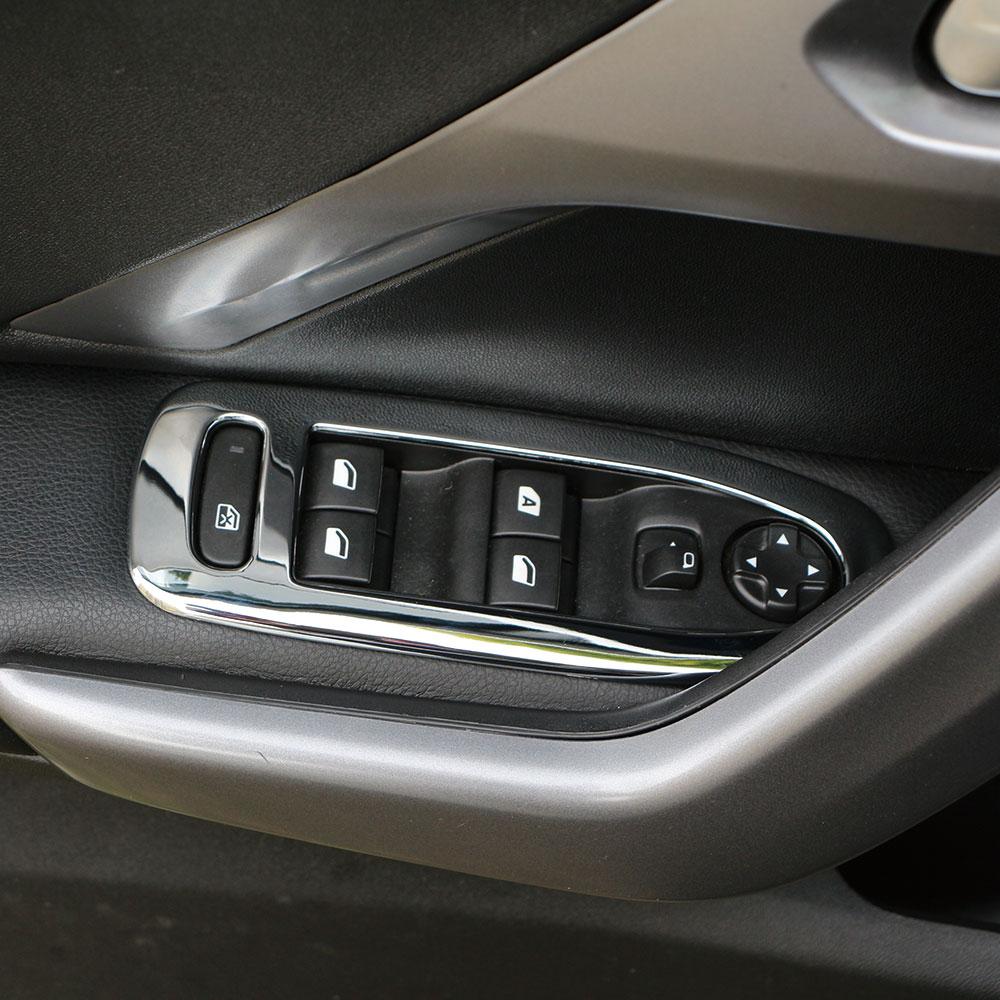 4PCS Windows Lifter Panel Cover Trim for Peugeot 2008 208 2014-2019 ABS Door Window Lift Button Switch Decoration Sticker Accessories