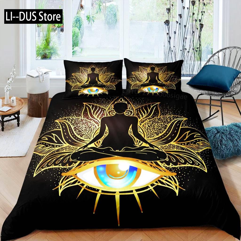 Indian Hand Hamsa Duvet Cover Polyester Galaxy Bedding Set Boho Chic Style Comforter Cover For Teen Adult Double Queen King Size