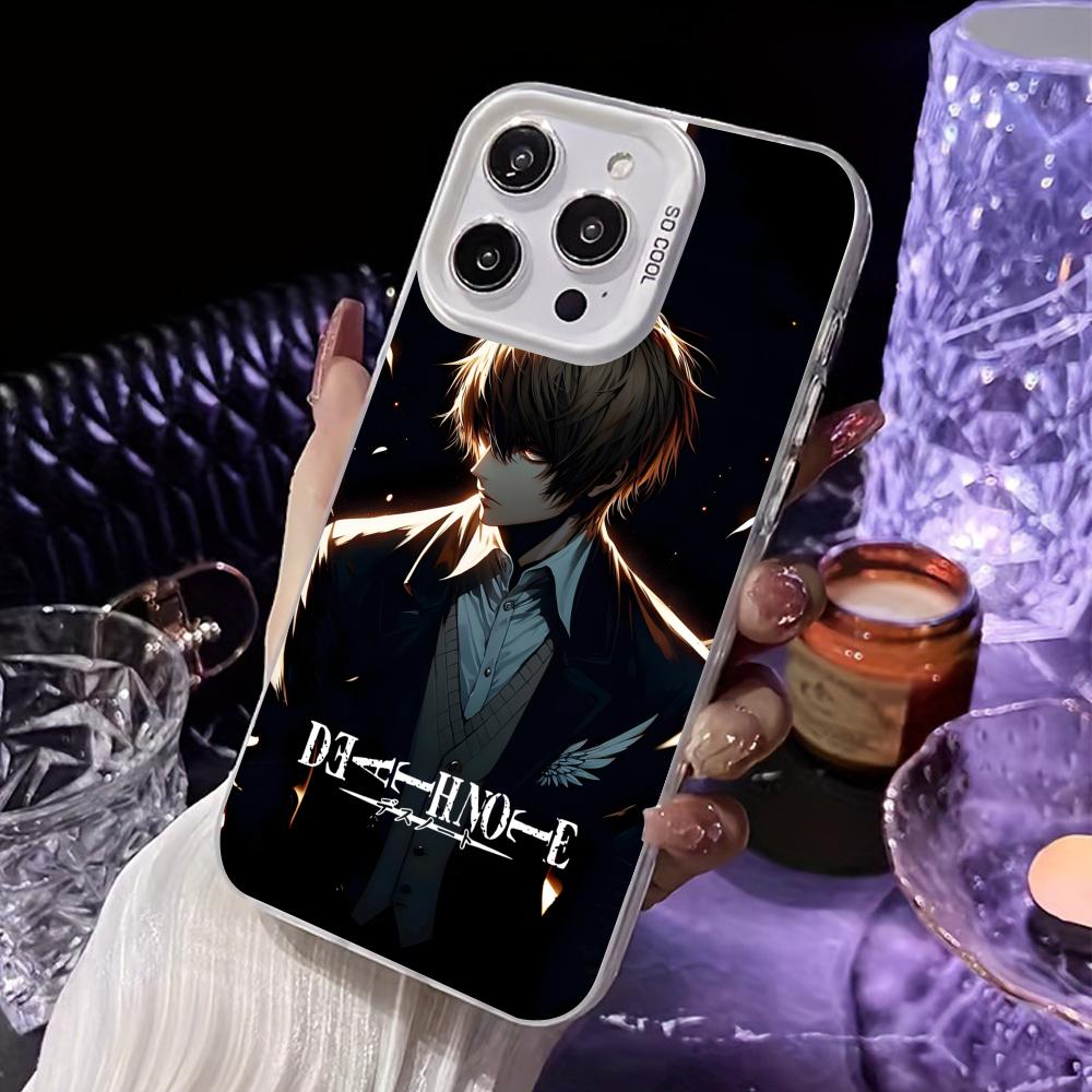 

Death Note Kira Light White Translucent Mobile Phone Case for iPhone 17 16 15 14 13 12 11 X XR XS Air Pro Max Plus Colorful iPhone 11 Pro