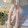 Lolita JK Love Bow Lolita Lace Long Socks Calf Jk Stocking Female Summer Lace Socks Harajuku Accessories Knee High JK Socks
