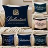 Whiskey B_Ballantine'S Kunst Kissenbezug Seidiger Kurzer Plüsch Beidseitig Bedruckter Kissenbezug Für Sofa Alle Jahreszeiten Heimdekoration Geschenk