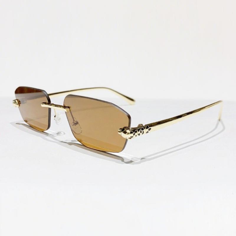 Vintage Rimless Square Sunglasses Women Uv400 Fashion Metal Small Rectangle Punk Glasses Brand Designer Shades For Men