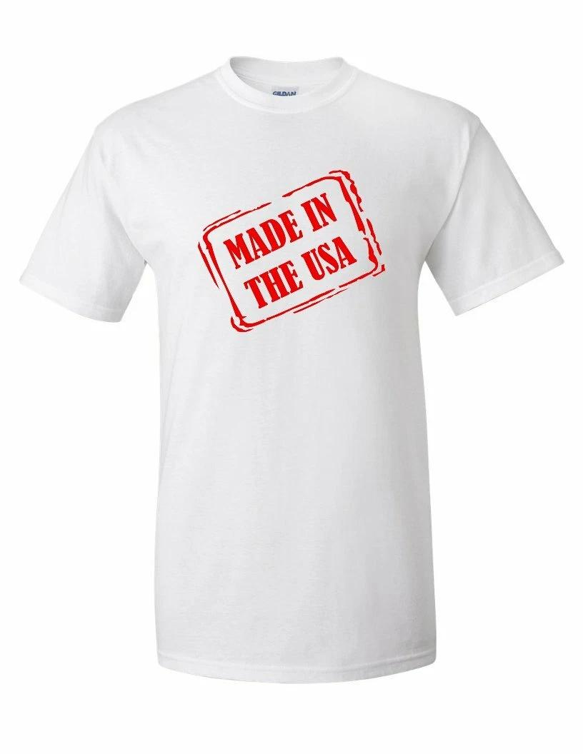 Made in USA Tee United States America Funny National Red Stamp White T-Shirt 4XL