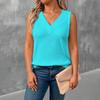 Women Sleeveless V Neck Tank Top Casual Knit Vest Lightweight Summer Blouse Soft Fabric Relaxed Fit