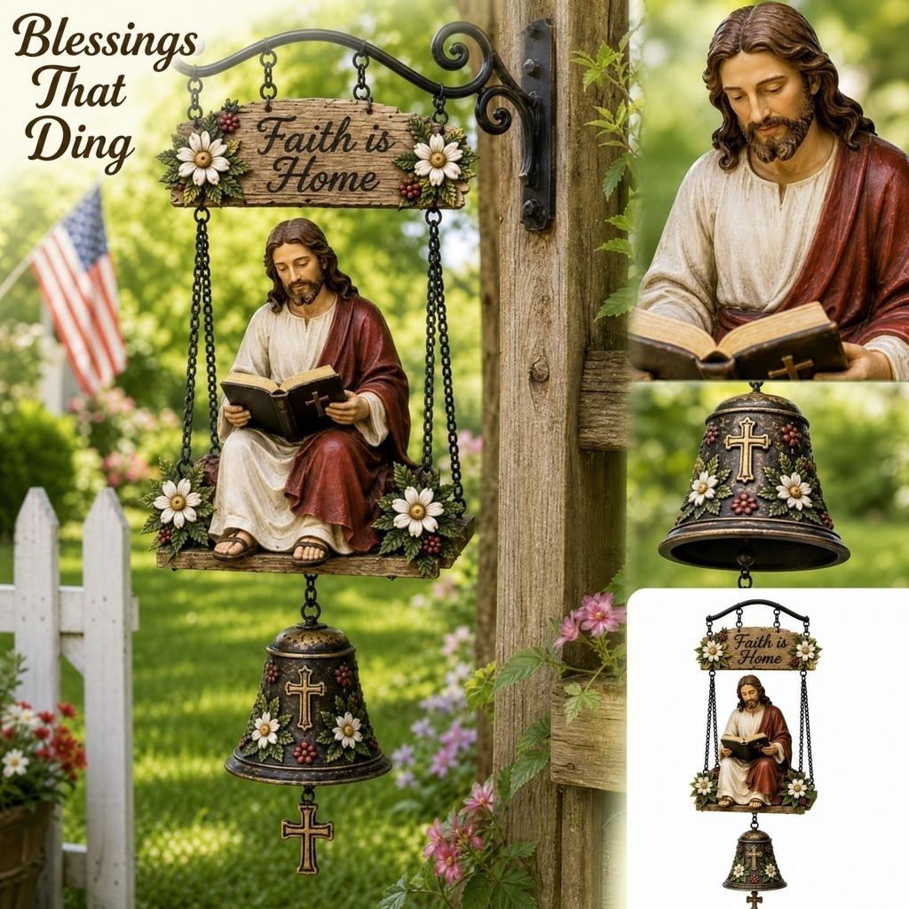 3D Resin Gnome Bell Ornament Hanging Decoration for Outdoor Garden Yard