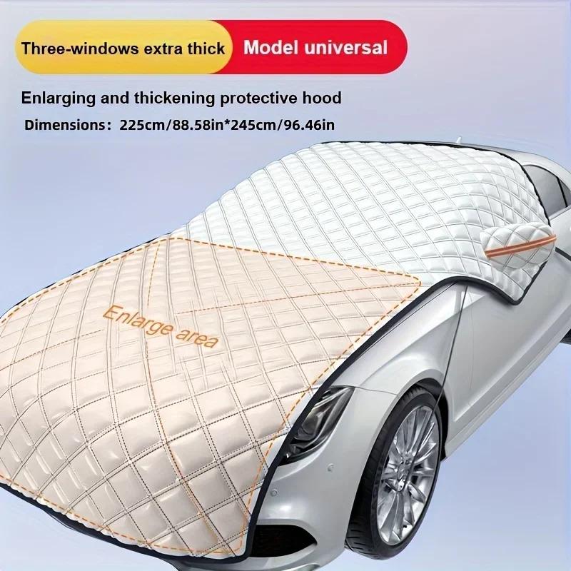 Car Snow Cover Front Windshield Snow Cover Antifreeze Cover Anti-Frost Cover Engine Hood Winter Car Cover Thickened Cloth NEW