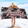 1Pc Mother'S Day Flowers Print Towel Sports Quick-Drying Super Absorbent Camping Towel Lightweight Gym Swimming Yoga Beach Towel