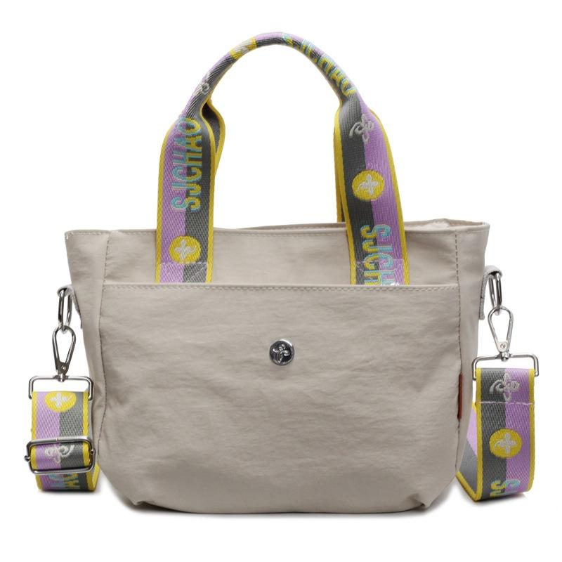 Canvas Bag Women's New Large-capacity Summer Versatile Broadband Messenger Bag College Student Portable Tote Bag