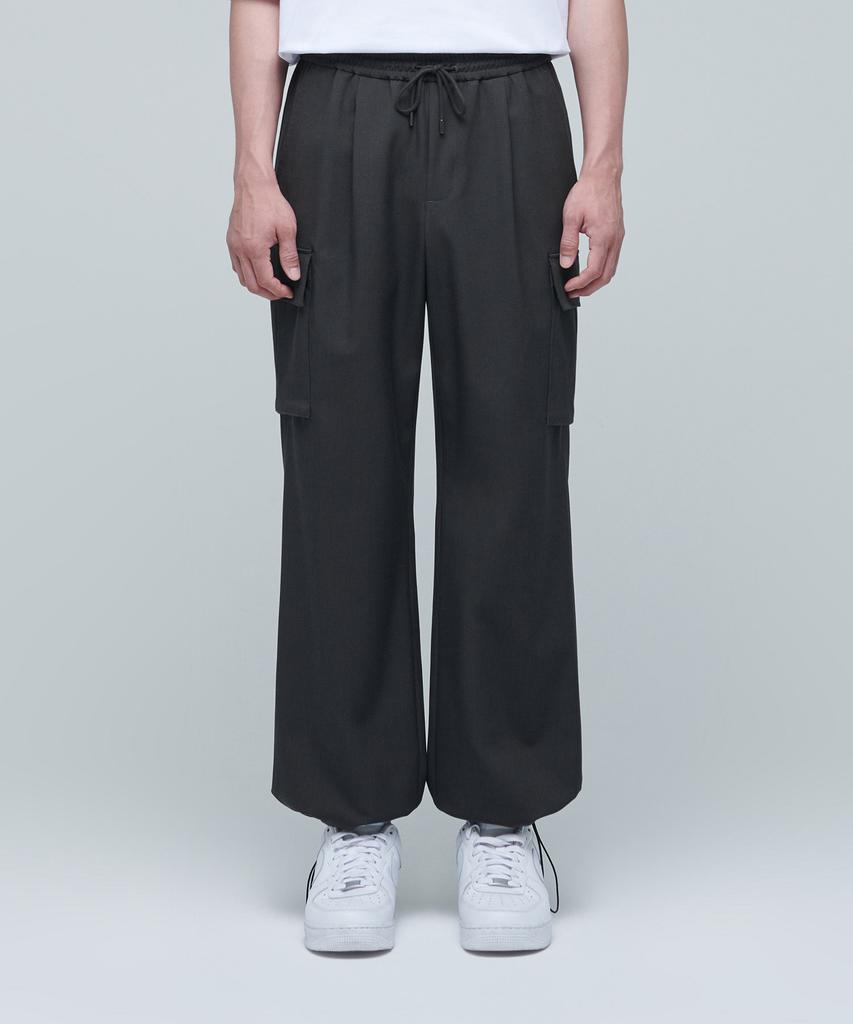 MUSINSA STANDARD Wide Elastic Cargo Slacks [Gray]