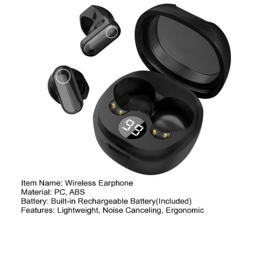 1 Pair Wireless Earphone Half-in-Ear Noise Canceling HiFi Sound Bluetooth-compatible 5.3 Earbuds Sports Running Headphone Earpiece