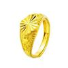 Gilded Brass Adjustable Heart Floral Ring for Women - Imitation Gold