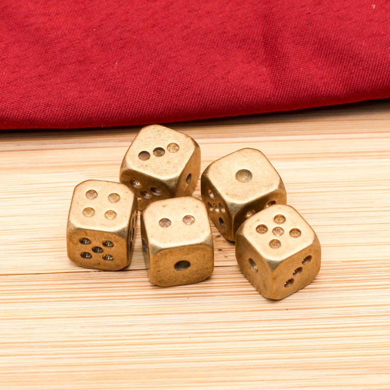 Solid Brass Numbered Dice - Creative Anti-Fall Game Accessory