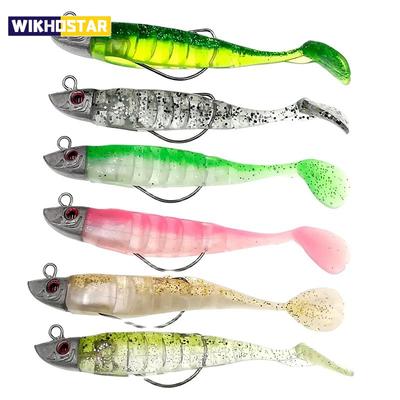 Soft Bait 10cm15g Head Jig Fish T Tail Saltwater Fishing Baits Sea Fishing Silicone Lures Minnow Pike Swimbait