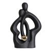 Ceramic Couple Statue Hugging Kissing Lover Figurine Decor Romantic Couple Heart Sculpture For Wedding Valentine's Day Gift