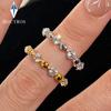 3mm Full Moissanite Row Ring for Women   Copper18K Gold Plated Stackable Ring Engagement Wedding Bands Jewelry Gift