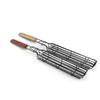 Outdoor Wooden Handle Barbecue Cage Camping Meat and Vegetable Barbecue Grid Picnic Barbecue Tools Charcoal Grilled Sausage Sign