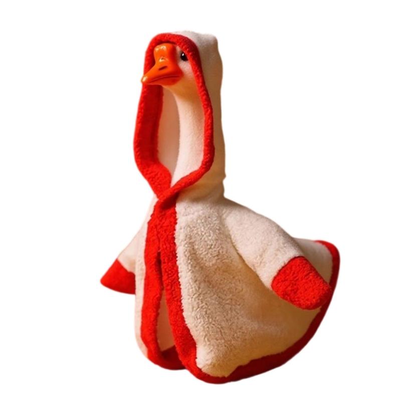 

Christmas Geese Outfit With Soft Fabric Holiday Porch Decoration For Home Garden Statue белый