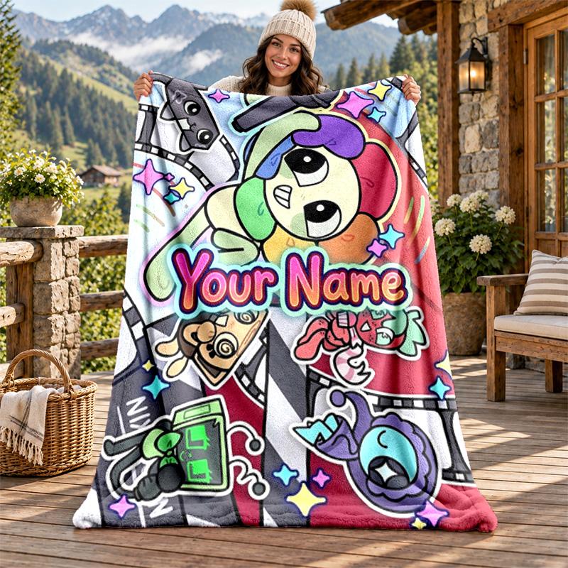 Dandys world Kişiye Özel İsimli Flanel Battaniye Kişiselleştirilmiş Yumuşak Sıcak Peluş Atkı Battaniye Aile Arkadaşlara Özel Hediye