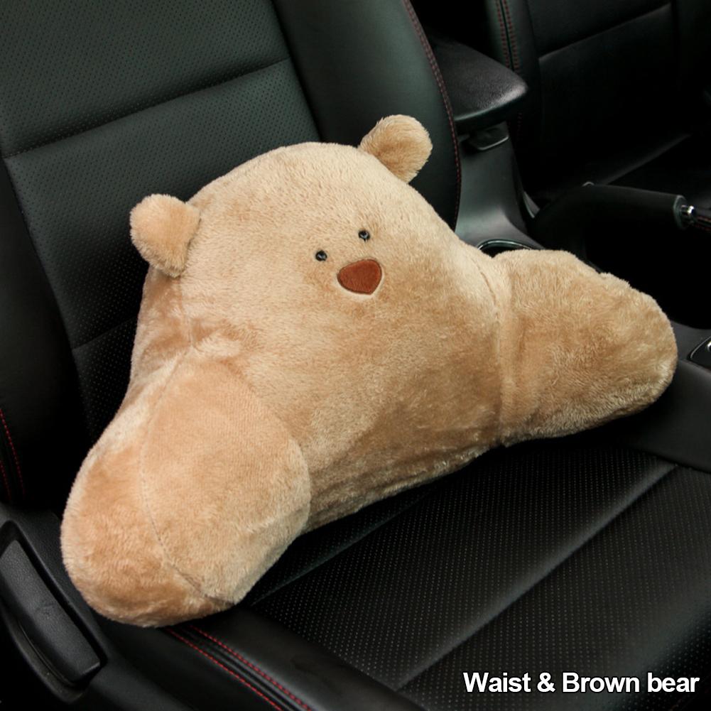 Cute Bear Animal Car Headrest Pillow Lovely Auto Seat Head Support Neck Protector Cushion Plush Automobiles Lumbar Rest Car Kits