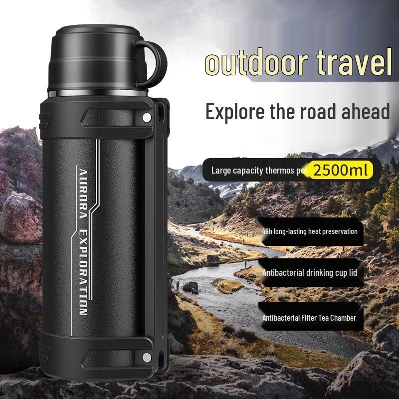 316 Stainless Steel Thermos Flask - Large Capacity, Portable Water Bottle for Travel, Outdoor & Car Use, Heat & Cold Preservation.