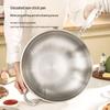 WUHE 32cm Non-Stick Stainless Steel Wok with Lid