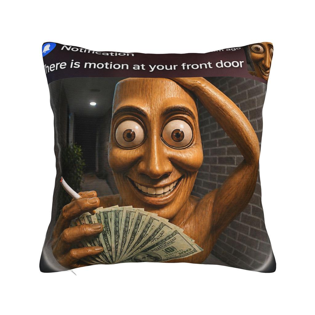 C'è Movimento alla Tua Porta d'Ingresso Tung Sahur Tuff Meme Federa per Cuscino Kawaii Federa per Cuscino per Stanza Letto Sedia Federe Stampate