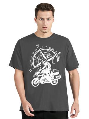 Funny Motorbike Tshirt Unisexs Mountain Adventure T Shirt New Hip Hop Streetwear Tshirt Motorcycle Travel Compass Clothes Tees